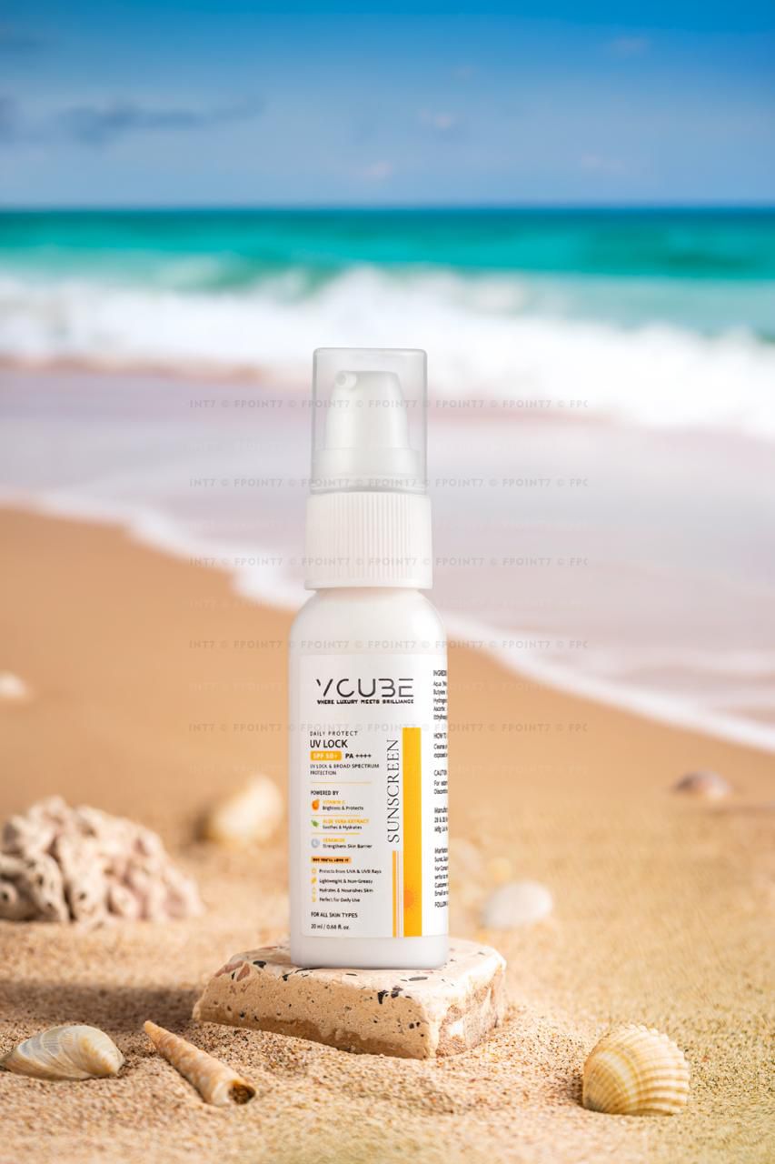 UV Lock Sunscreen SPF 50+ PA++++ UVA & UVB  (with Vitamin C+ Niacinamide + Ceramider)  20 ML