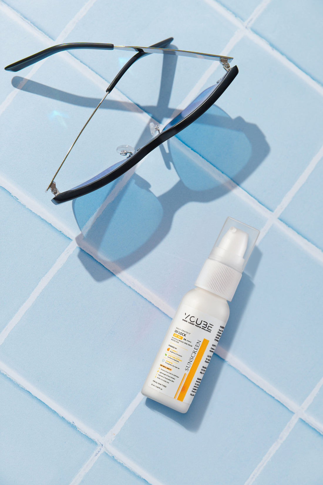 UV Lock Sunscreen SPF 50+ PA++++ UVA & UVB  (with Vitamin C+ Niacinamide + Ceramider)  20 ML
